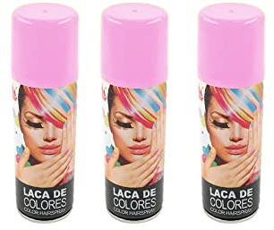PLUS HOME Pack 3 Laca de Pelo Color de 125ml - Spray Colores para Cabello Rápida coloración, Lavable