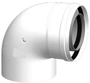 Codo coaxial 60-100 MH de Cabel para calderas de condensación - a 87º