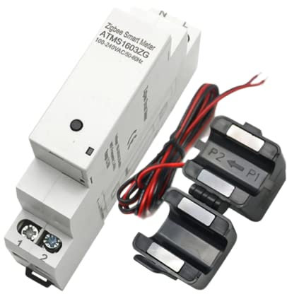 63A Einphasig Smart Stromzähler Energiezähler KWh Zähler Energiemessgerät Zigbee Stromzähler Stromverbrauch Messgerät DIN-Schiene, mit Stromwandler, Arbeite mit Tuya Smart Life APP, Need Zigbee Hub