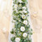 UXORSN 2PCS 6FT Artificial Eucalyptus Flower Garland with White Roses Fake Flower Garlands Silk Rose Greenery Garland Faux Floral Ivy Vines for Wedding Arch Party Table Runner Centerpiece Decoration