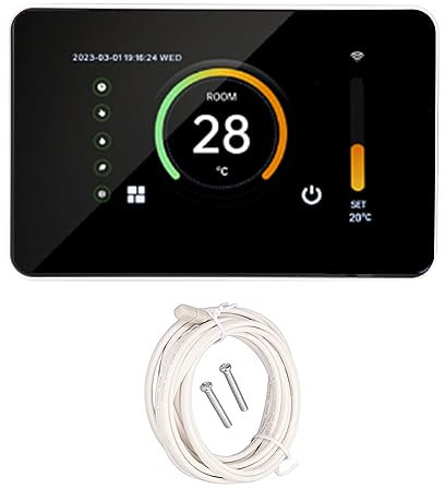 Smart Termostat för Hemmet, WiFi Digital Termostat med 4,3 Tums Skärm för Värmepump, Energibesparing, C-kabeladapter, Gör-det-själv-installation, Elektrisk Golvvattenuppvärmning