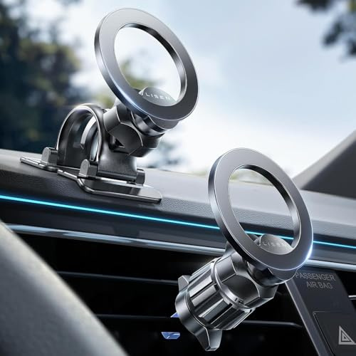LISEN for MagSafe Car Mount,Car Accessories for Women Men [2025 Ultra] Magnetic Phone Holder for C ar 360 Dashboard Vent Phone Mount for C ar Organization iPhone 16 15 14 13 12 Pro Plus Mini, Black