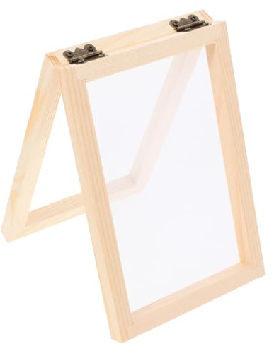 Lurrose Cadre De Fabrication De Papier Bricolage En Bois Avec Maille Réutilisable Kit De Cadre D'Impression Pour Activités Créatives Apprentissage Éducatif Loisirs Créatifs Enfants 3 Pièces