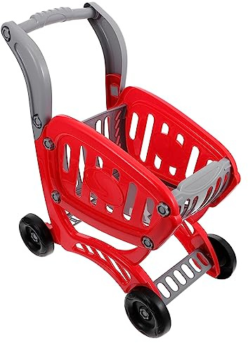 Milisten Jouet Chariot De Courses Enfant en Abs 40X33X20Cm Jouet D’Imitation Portable pour DéVeloppement CréAtif Et Coordination Visuelle