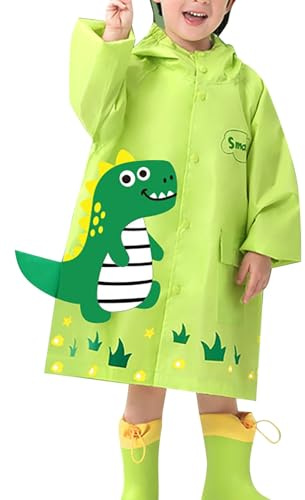 Generisch Chubasquero infantil para niños, ligero, con ropa impermeable para niños al aire libre, todas las estaciones, niños pequeños hasta adolescentes, abrigo para mujer, verde, 3-5Years