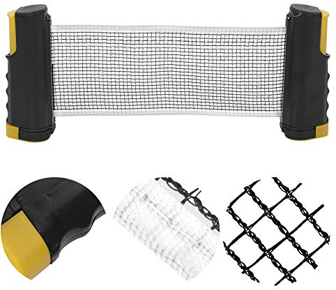 SUNGOOYUE Bordtennisnät Infällbart Bärbart Ställ med Plastpolyester Bomull Justerbart Teleskopiskt 170 Cm Nät 5 Cm Klämma för Hemmakontor Resespelare Inomhusspel