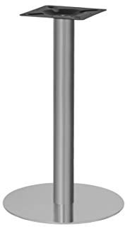 ONPIRA Single Untergestell Rund – Edelstahl Tischgestell Bistrotisch, Höhe 71 cm, runde Bodenplatte Ø45 cm, Säule Ø75 mm, gebürstete Oberfläche, robust & stabil, ideal für Gastronomie, Küche & Bistro