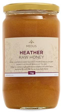 Earthbreath Miel brut, brut, 1 kg, pur, non pasteurisé, non filtré, miel de bruyère Wild Ling issu d'un seul rucher – Édulcorant naturel pour la cuisine, thé, jus, boissons, aliments