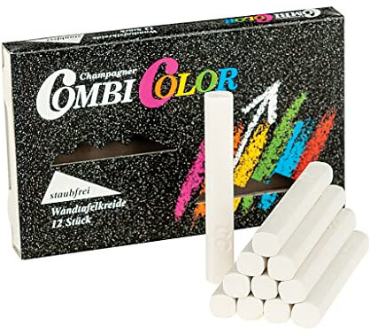 Wiemann Lehrmittel Weiße Tafelkreide in Schiebeschachtel, 12 Stück