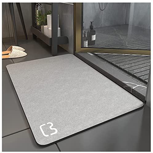 Dai Lufei Badematte Absorbierende, rutschfest Badvorleger Badteppich aus Mikrofaser, Duschmatte rutschfest Schnell Trocknend, Teppich für Wohnraum, Küche und Toilette (grau, 50 * 80)