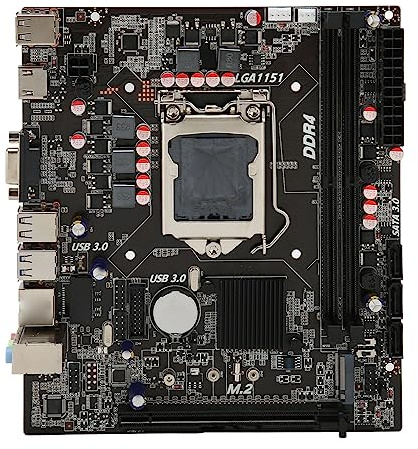 H110 Gaming Motherboard, DDR4 Dual Channel Support for 1151 CPUs (I5 6500 I7 6700), M.2 SATA3.0, 32GB/s Desktop Mainboard