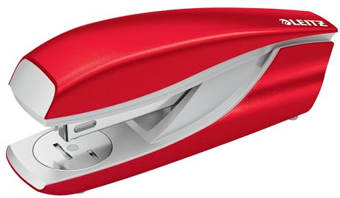 Leitz Red 30 Sheet Ergonomic Stapler, Includes 200 x 24/6 Staples | Compatible with 24/6 and 26/6 Staples, Perfect For Regular Home, School and Office Use and Contains Integrated Staple Remover