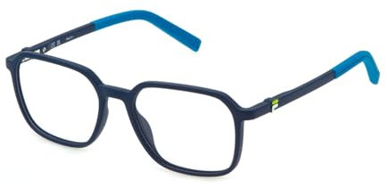FILA Quadratisch Edelstahl Brillen in Matt Nachtblau für Unisex, Brille mit Sehstärke, optional mit Sonnenbrillen tönung oder Blaulichtfilter (Modell VFI705L)