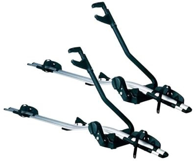Coffre Toit Voiture Support Vélo Voiture Support Vélo Toit Support Vélo Montagne Monté sur Voiture Cadre Unique Alliage Cadre Vélo Monté sur Support Voyage sur Toit Porte-Bagages Voiture(2pcs)