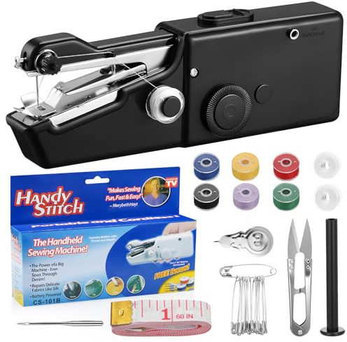 Mini máquina de coser Kssvzz, portátil, máquina de coser a mano, minimáquina de coser, adecuada para principiantes y profesionales en casa, dormitorio o en la intoxicación