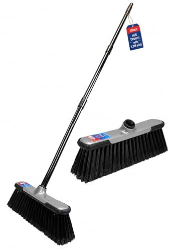 Soft Bristle Broom with 1.2M Long Handle – Indoor Sweeping Brush for Tile, Wood, Laminate Floors – Lightweight Broom for Home, Kitchen,Patio, Garden and Office Cleaning (Pack of 1) - By Best House