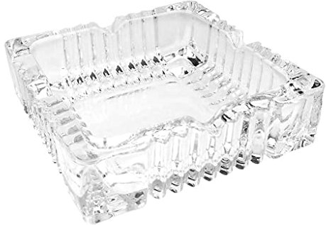 GFHTRELY Posacenere Posacenere, Ampio portacenere in Vetro, Adatto for Sigarette e sigari, Vassoio di Cenere Cristallino Trasparente, posacenere di Ricambio in Vetro Esterno Vassoio per Fumi