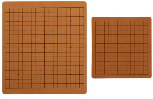 Beaupretty 2pcs Double-sided Pu Leather Go Board Game Set 9x9 and 13x13 13x13 and 19x19 Grids Suitable for 1.8cm 2.2cm Go Stones Children Portable Folding Chessboards for Travel and Home Random Color