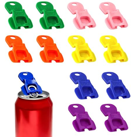 Ruvan Abrelatas Manual, 12 Piezas Abridor De Latas De Bebidas, Tapa Protectora De Latas De Bebidas De Plástico, Abridor De Latas Fáciles De Usar Reutilizable Tapones, Para Cola, Cerveza, Refresco