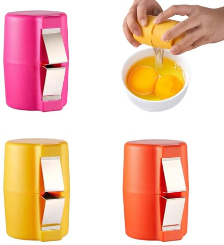 Abrelatas de huevos, pelador de huevos, 3 piezas para huevos, abrelatas de huevosRobusto, abridor de huevosPráctico, herramienta para romper huevos y quitar la cáscara (naranja, rosa, amarillo)