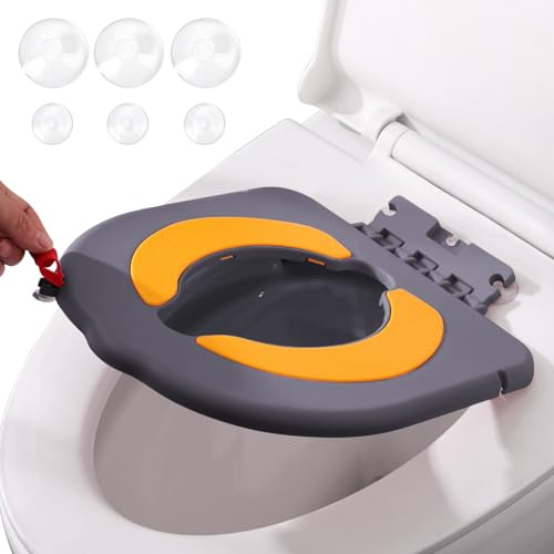 auvstar Riduttore Toilette Sedile Bambini,Riutilizzabili Sedile Potty Training con,Seduta Comfort Antiscivolo,Dotato di una base a Ventosa per un Facile Trasporto Durante i Viaggi (Grigio)