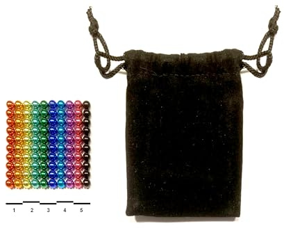 Comme un Amour Billes Aimantées Magnétiques, 100 Pièces, Multicolore, Métal, 5x5 cm, avec Carte Séparatrice, pour Adultes 14 Ans et Plus