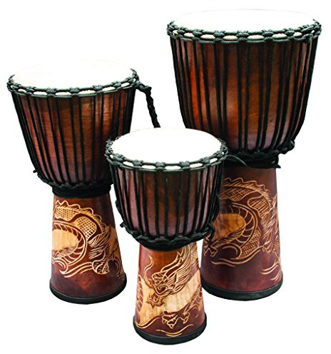 New Djembe Standard linecarv, 24 tall, 12 head, NK190 Dragon