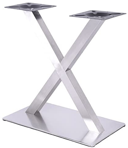 SHZICMY Tischbeine Metall Tischgestell Tischkufen X-Form Tischfuß Silber Edelstahl Untergestell Höhe72cm