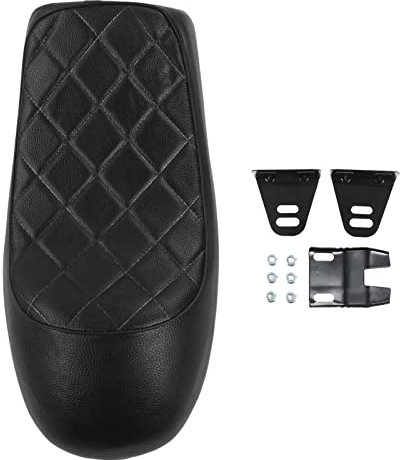 Motorrad für Sitzsattel, Motorradsitzkissen, Buckelform, Vintage-Sattel, benutzerdefinierter Cafe Racer-Sitz, Ersatz für CB125, CB175, CB200, CB350, CB360, CB400(Checkered-Schwarz)