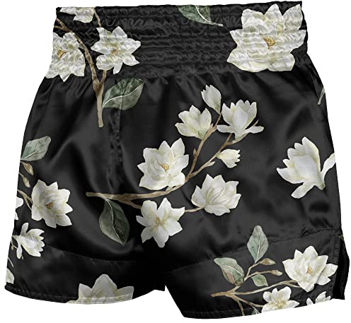 Floral Muay Thai Shorts for Women and Girls, Traditional Styles for MMA Workout, Kickboxing, Gym Clothing Trunks