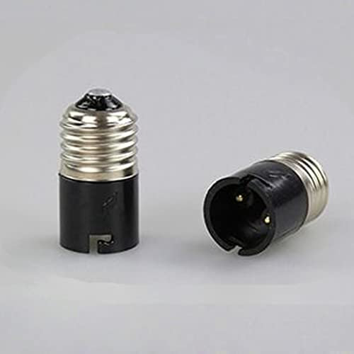 YSJJZRL E14/E27/B22/GU10/G24/E40 Adaptador de soporte de lámpara de extensión (2 unidades, E27 a B22 negro)