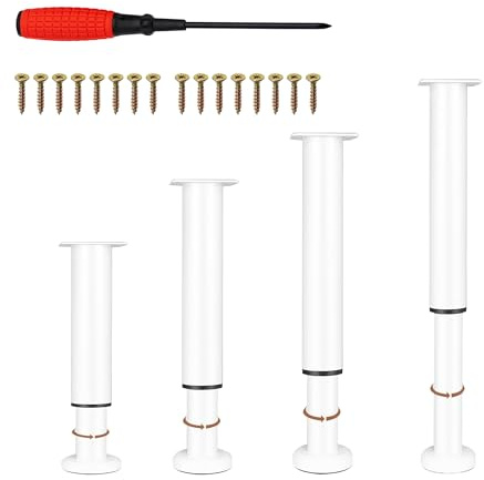 EURXLQ 4 Patas Ajustables, Antideslizantes, Resistentes a la corrosión, para Muebles de, Capacidad de Carga 800 kg (Blanco, 18-30cm)