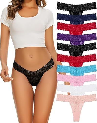 Evolyline tanga dam spets sträng stringtrosa dam tanga spets stringtrosor spets set sexig tanga spets string bomull damer spets underkläder tanga spets flerpack underkläder för kvinnor