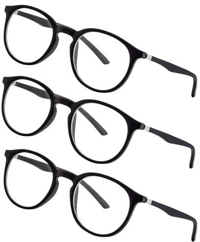 LEXXOO - Stilvolles 3 Pack Lesebrille in +1,5 Dioptrien in Schwarz - Klare Sicht dank hochwertiger Gläser – Leichtes und modernes Design - Fertiglesebrille für angenehmes Lesen und Arbeiten