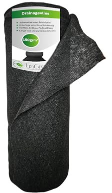 EraGreen Toison de drainage de qualité supérieure - 10 m x 1 m - Non-tissée de séparation - 150 g/m² - Perméable à l'eau - Non-tissée - Pour parterres surélevés et pots de fleurs, noire