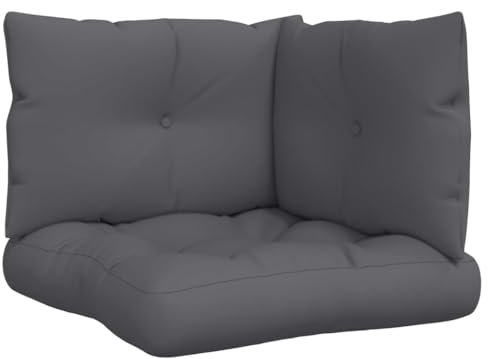 vidaXL Pallet Cushions 3 pcs Anthracite - Water- Polyester, Hollow Fibre Filling, Ideal for Garden, Patio, Indoor