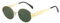 CMZYBBD Sonnenbrille Retro Oval Polarisierte Sonnenbrille Damen Herren Damen Designer Metall Mode Rahmen Rund Vintage Metallrahmen Uv400 Schutz-goldgrün