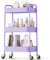 KINGRACK 3 Tier Metal Storage Trolley on Wheels, Beauty Book Craft Tea Art Trolley for Home Bathroom Kitchen Laundry, No screws needed Easy Rolling Utility Cart Mobile Storage Shelving Organizer