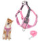 Hundegeschirr mit Hundeleine Set, Air-Mesh Atmungsaktiv Brustgeschirr für Kleine, Mittelgroße Hunde & Welpen, Weich Gepolstert Einstellbar Reflektierend Geschirr (Rosa, S)