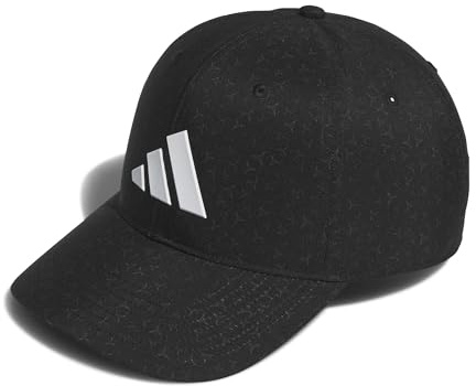 adidas Men's Tour Print Snapback HAT, Black, One Size