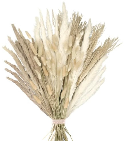 RUGBOL Bouquet di Fiori Secchi, Erba della Pampa, Boho, Fiori Secchi per Vaso, per la Casa, la Camera da Letto e il Soggiorno (Stile 4)