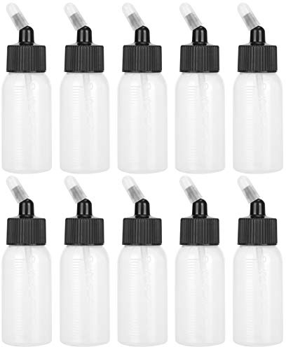 Pssopp 10st 30 Ml Plastflaskor, Ventilationsmetallfogar Transparent Kropp Dual Action Siphon Spray Guns Pigment Container för Konstmaterial