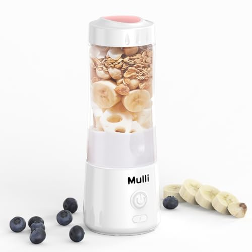 Mulli Portable Blender,USB Rechargeable Personal Mixer for Smoothie and Shakes, Mini Blender with Six Blades for Baby Food,Travel,Gym