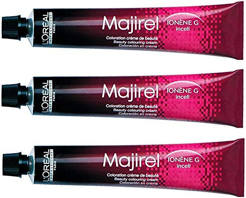3 x Loreal majirel 8,21 Rubio Claro IRISE ceniza Crema Color del pelo – 50 ml