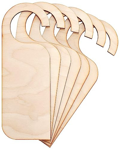 Creative Deco 10 x Plaque de Porte Accroche Porte Panneau Suspendu en Bois | Découpes Contreplaqué | 20 x 6-8 cm | Plain, Non-Peint et Non-Fini | Étiquettes Tag Ornement Étiquettes à Peindre