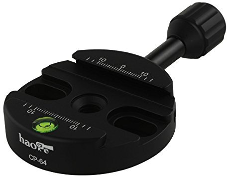 Haoge CP-64 64mm Manopola a Vite a Sgancio Rapido Morsetto Adattatore Mount per Quick Release QR Plate Camera Treppiede Testa a sfera Monopiede Testa a sfera Fit Arca Swiss