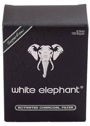 White Elephant Superflow Collection 18589 9 mm Activated Carbon Filters Pack of 150 Paper