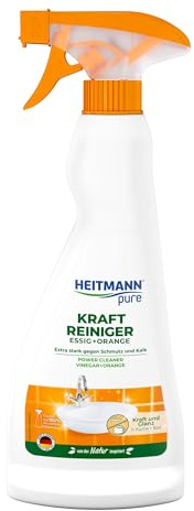 HEITMANN pure Detergente all'aceto + arancione, 500 ml, detergente multiuso per cucina e bagno, con profumo di arancia