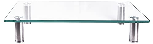 Melko Support pour écran en verre, support de moniteur en verre, rehausseur de moniteur, support de moniteur, support pour ordinateur portable, rehausseur pour téléviseur, support TV jusqu'à 30 kg