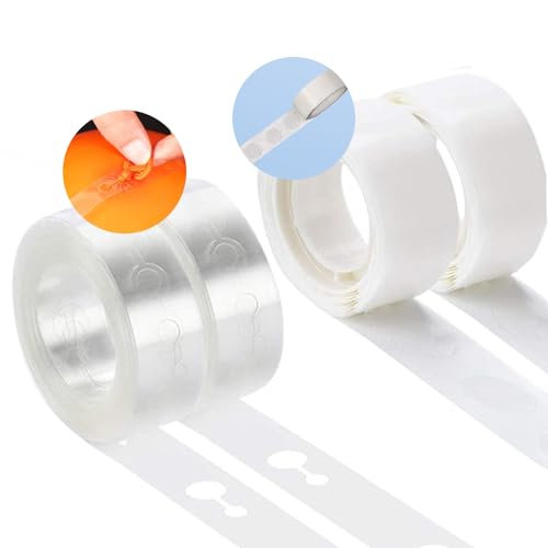 Funxgo Luftballon Girlande Set, 2 Rollen 5 m Ballonband + 2 Rollen Klebepunkte - Ballonbogen Zubehör - Ballon Girlande Streifen Set für für Hochzeit Festival Party Dekoration, Wiederverwendbar